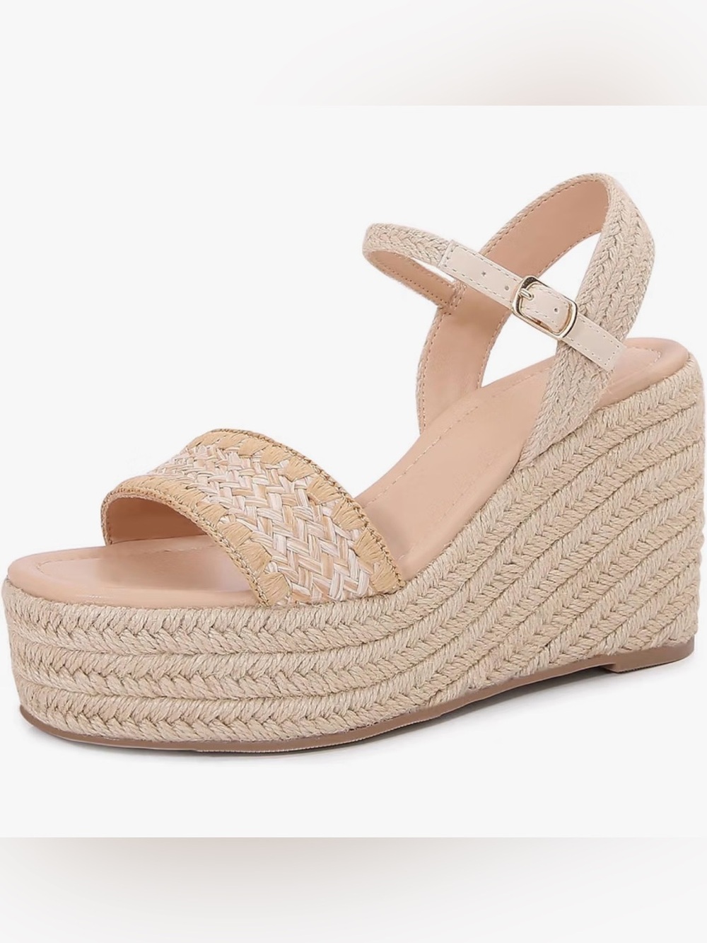 Women's Raffia Strap Espadrille Wedge Sandals